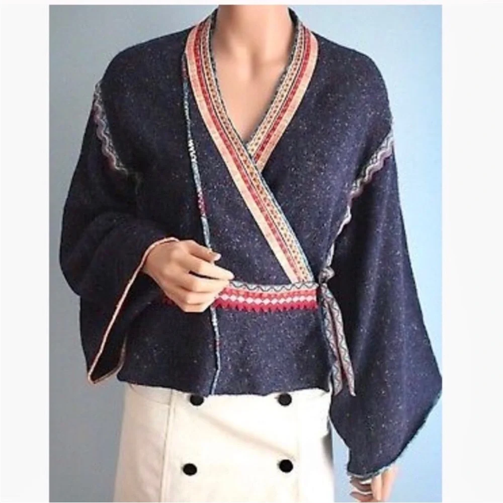 ANTHROPOLOGIE Moth Corn Wind Kimono Cardigan Sz S - Picture 2 of 9